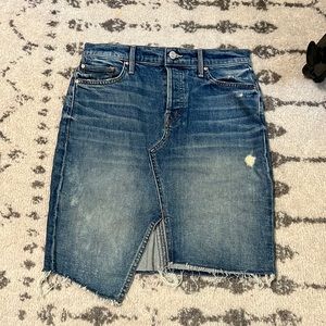 MOTHER The Tomcat Asymetric Hem Denim Skirt SIZE 27